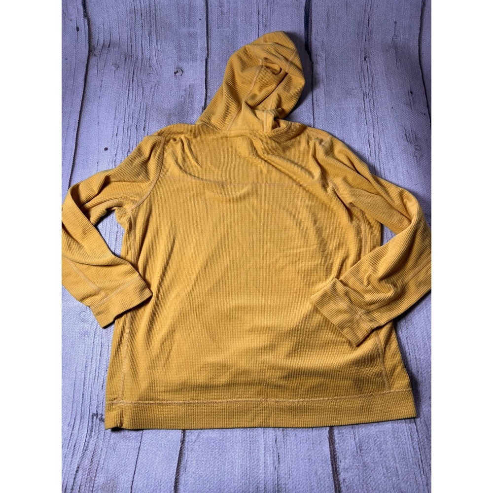 Abercrombie & Fitch Hoodie Mens XXL Yellow Waffle Knit Gorpcore Minimalist - Picture 6 of 8